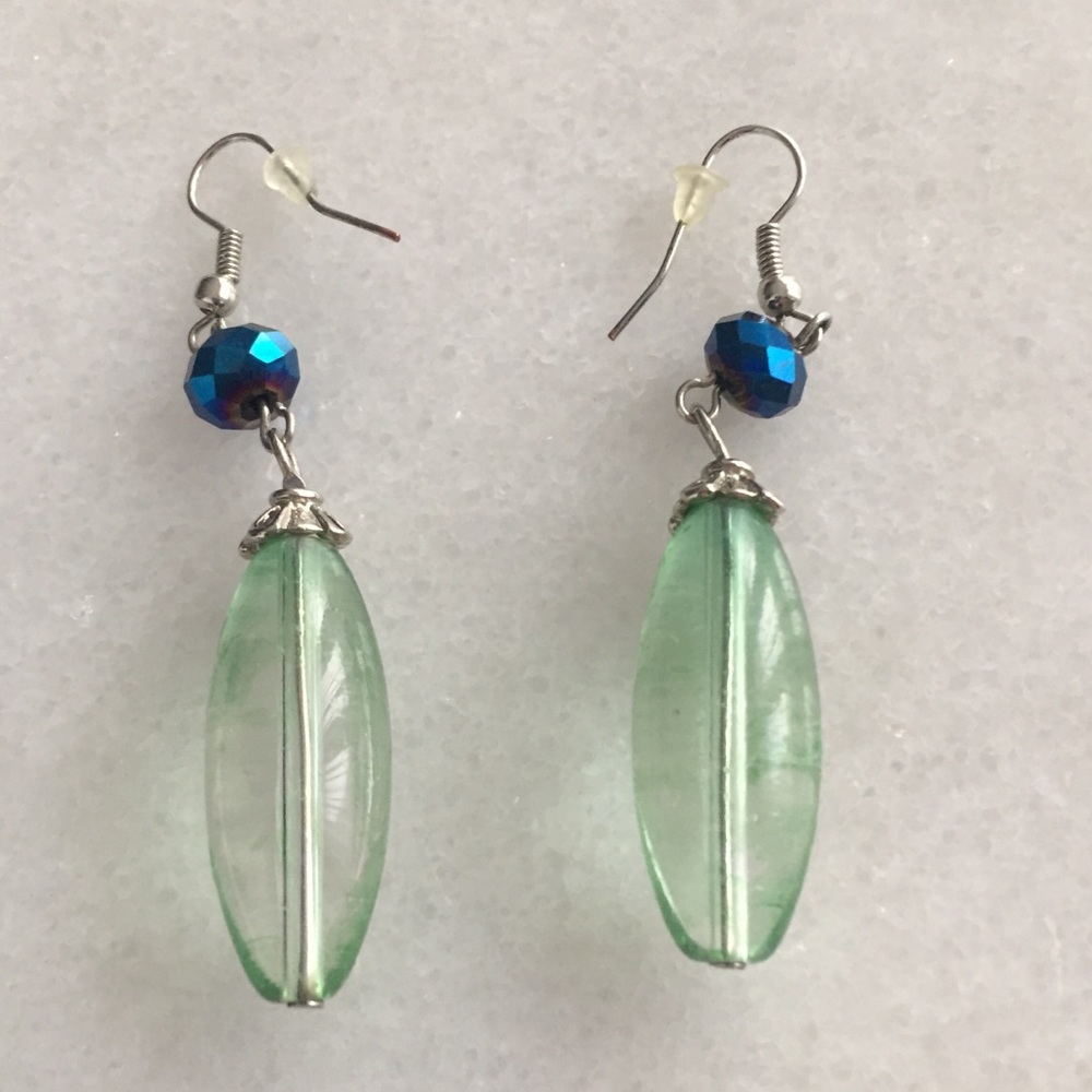Glass bead drop earrings